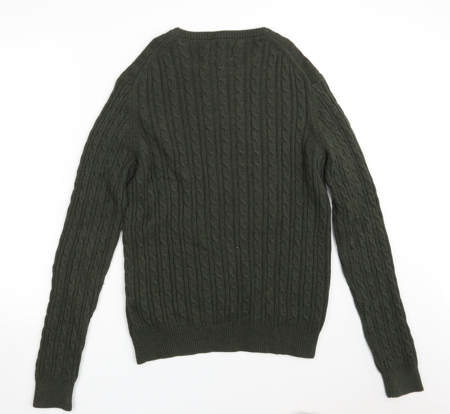 Farah Mens Green  Knit Pullover Jumper Size M