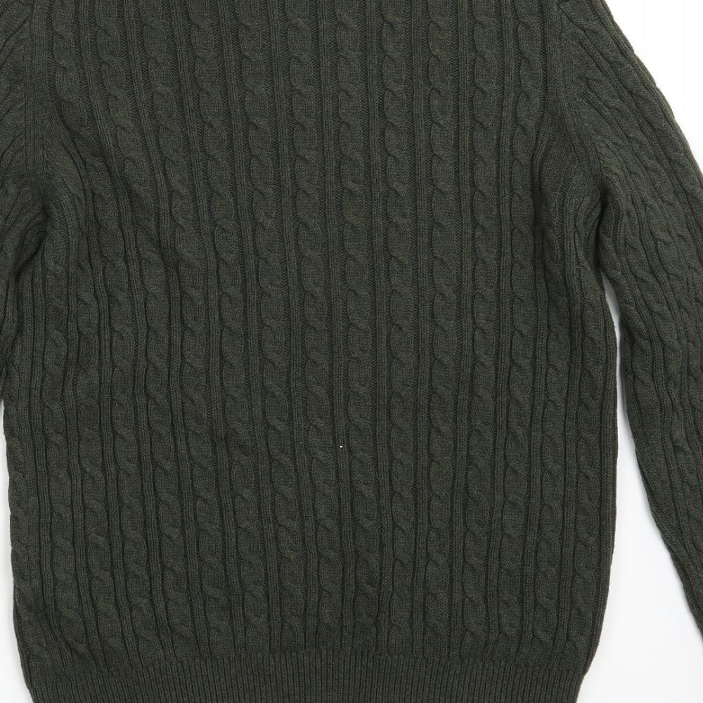 Farah Mens Green  Knit Pullover Jumper Size M