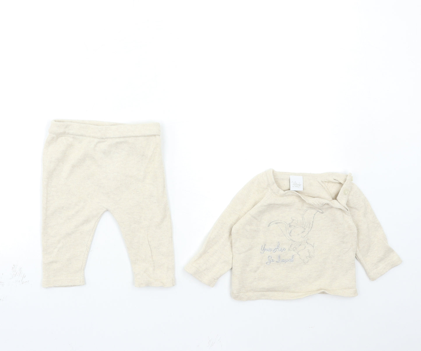 Disney Baby Baby Beige  Knit Trousers Outfit/Set Size 0-3 Months  - DUMBO
