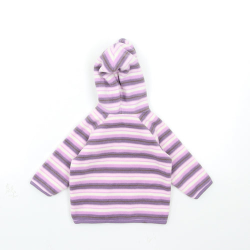 Cherokee Baby Purple Striped Fleece Pullover Jumper Size 0-3 Months