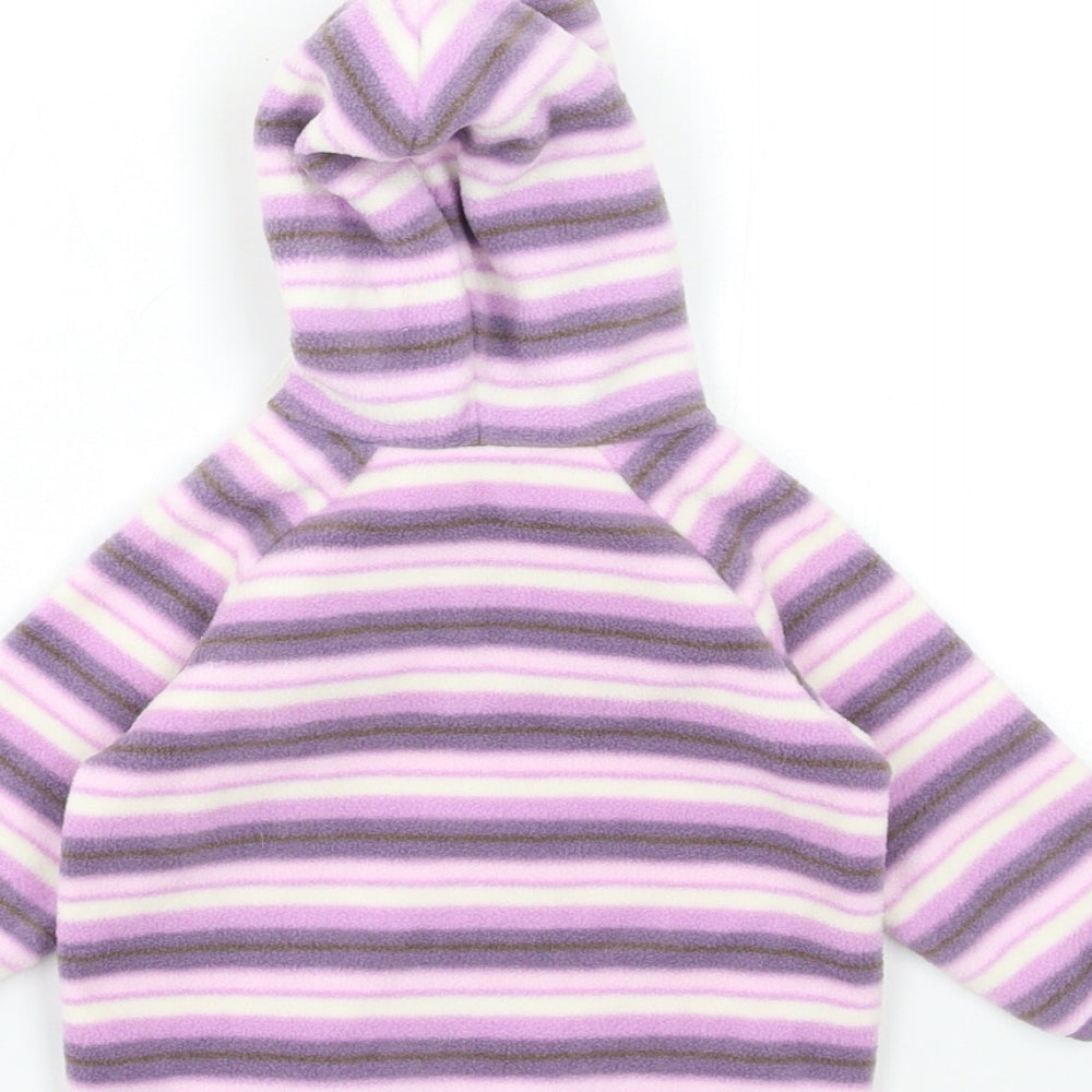 Cherokee Baby Purple Striped Fleece Pullover Jumper Size 0-3 Months