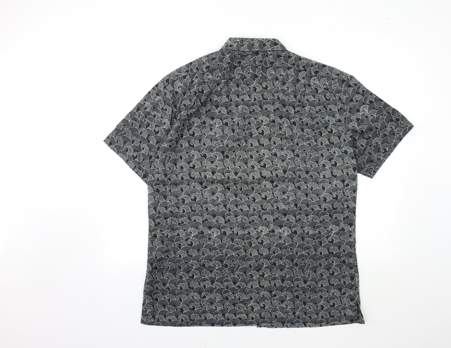 Tori Richard Mens Grey Geometric   Button-Up Size L