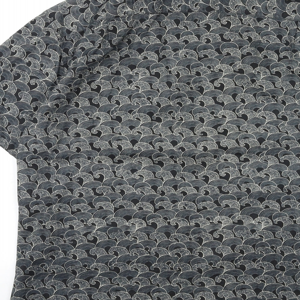Tori Richard Mens Grey Geometric   Button-Up Size L