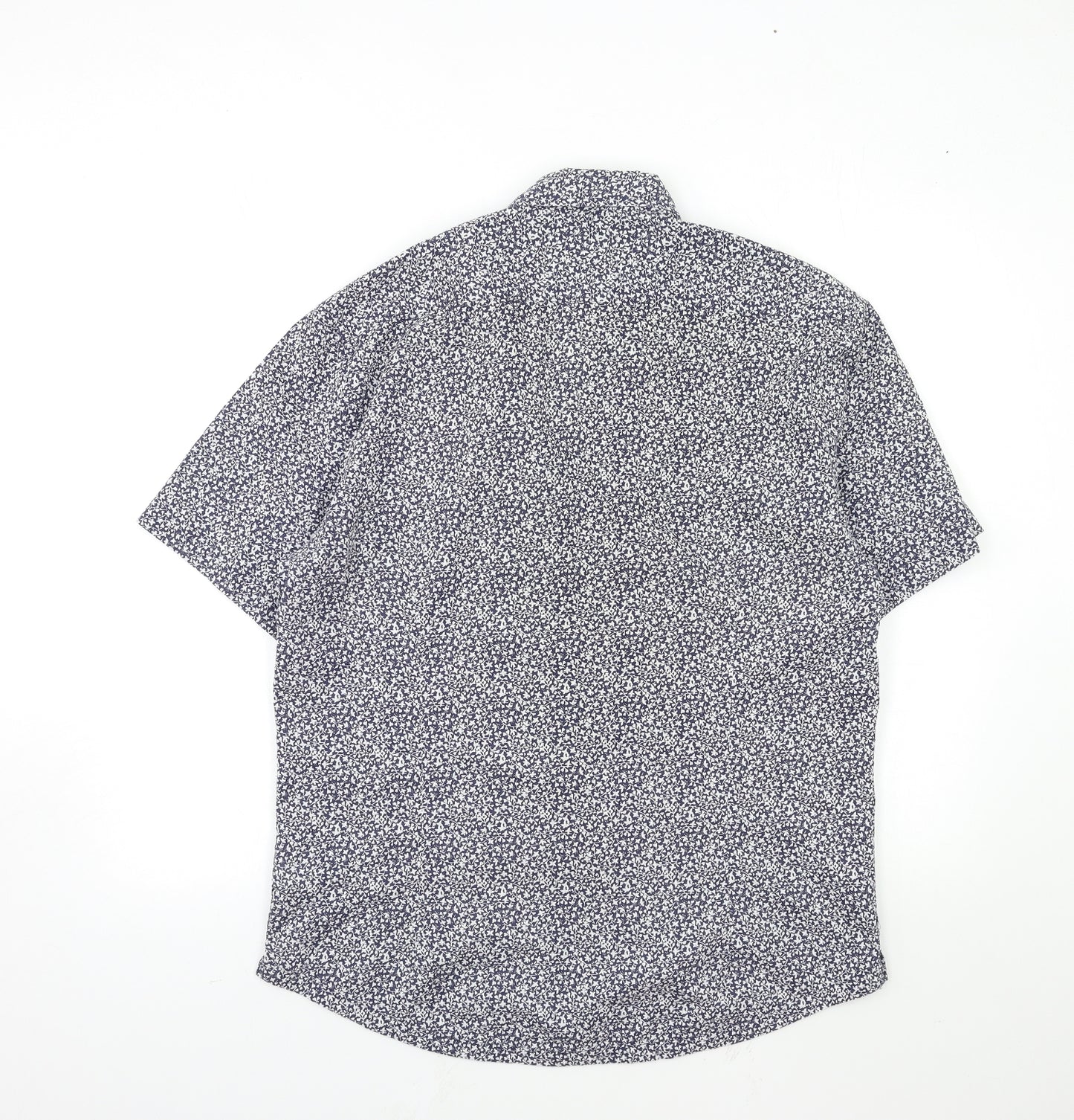Marks and Spencer Mens Blue Floral   Button-Up Size L