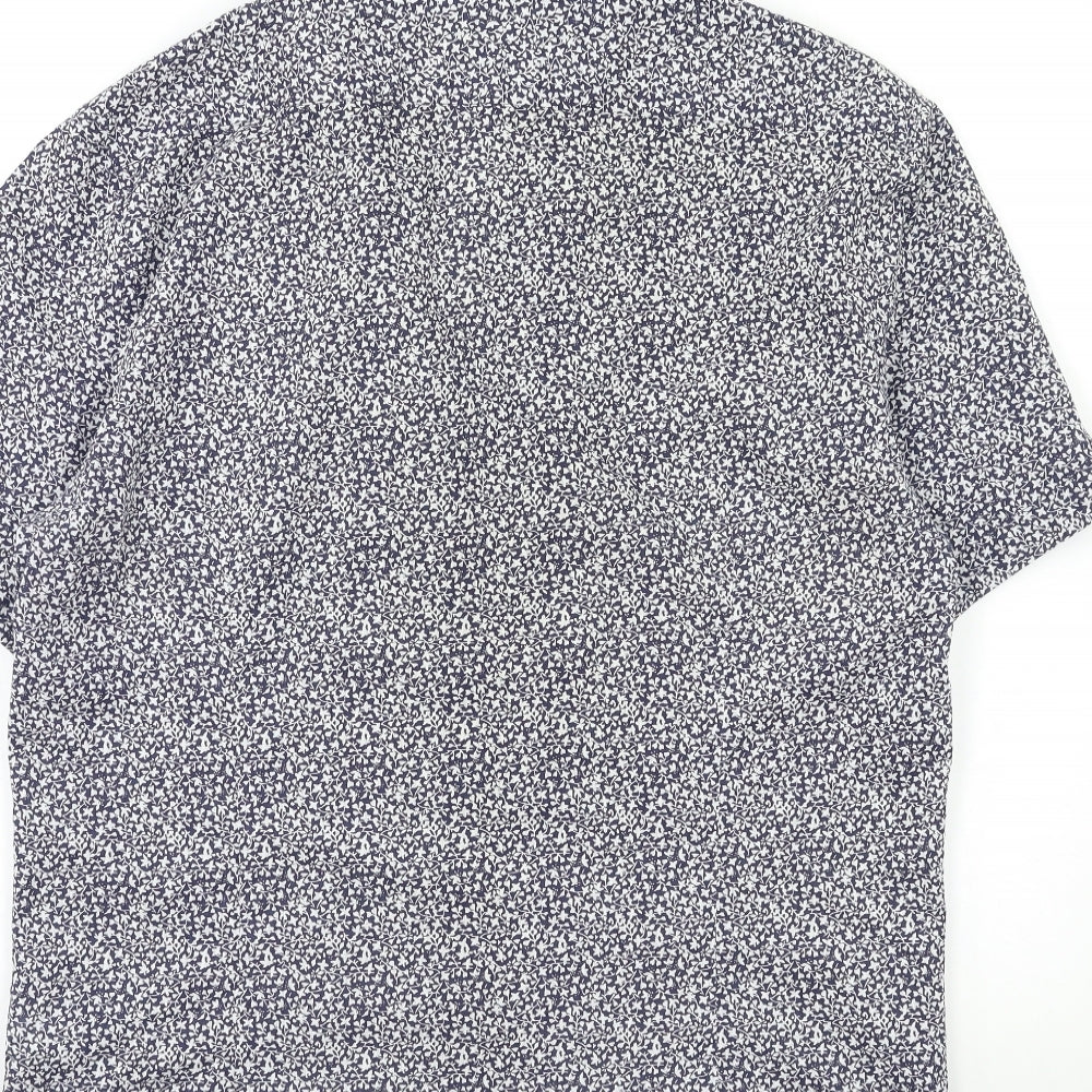 Marks and Spencer Mens Blue Floral   Button-Up Size L