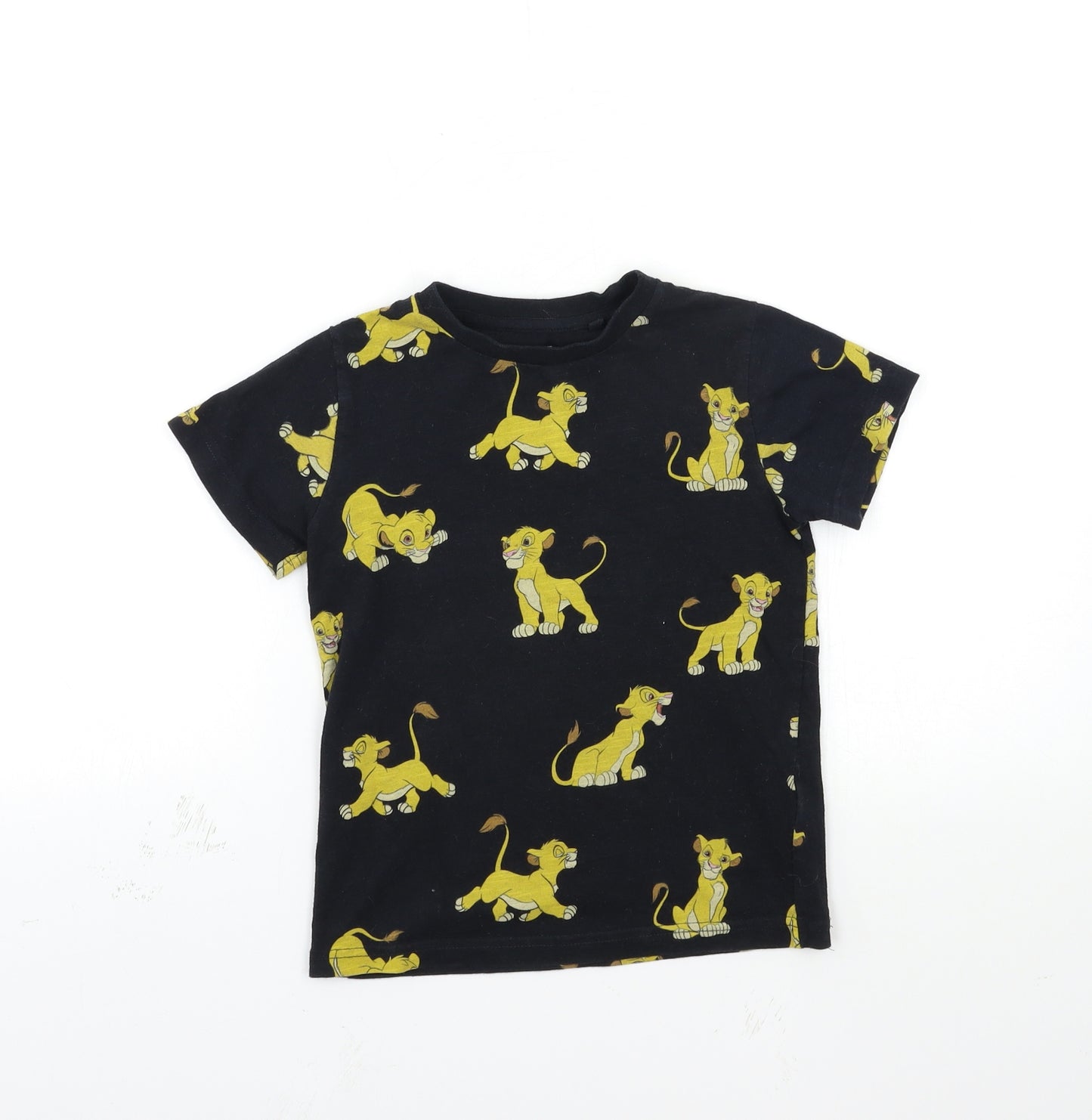 NEXT Boys Black Animal Print  Basic T-Shirt Size 4-5 Years  - Lion king