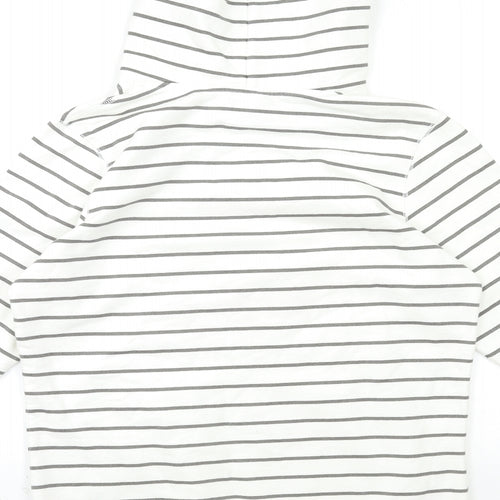 Disney Womens White Striped  Pullover Hoodie Size 16