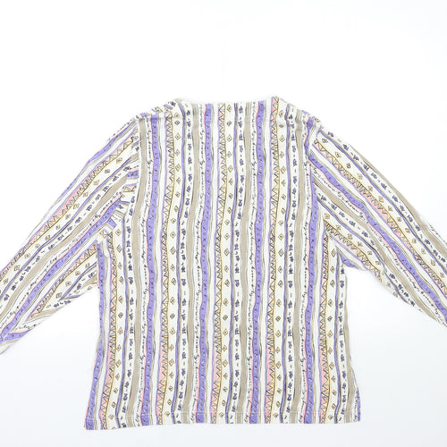 Naughty Womens Purple Striped  Basic T-Shirt Size M