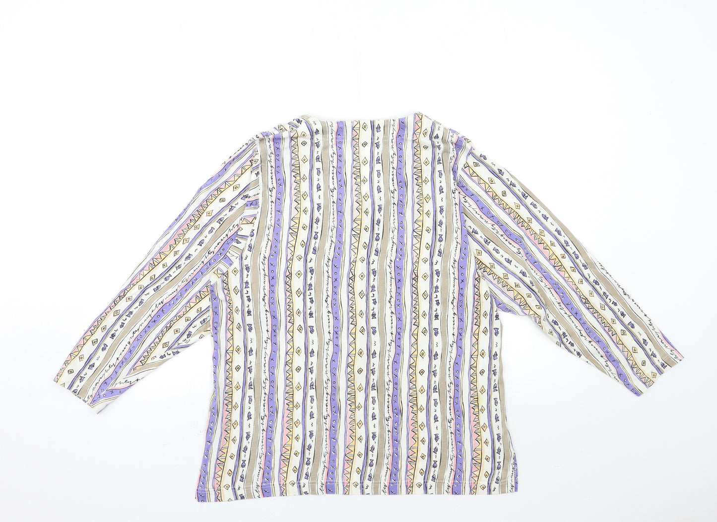 Naughty Womens Purple Striped  Basic T-Shirt Size M