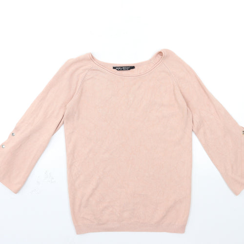 Select Womens Pink  Knit Pullover Jumper Size 8  - Open Sleeve
