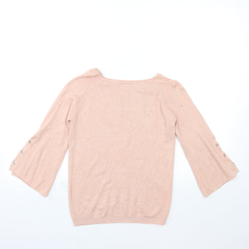 Select Womens Pink  Knit Pullover Jumper Size 8  - Open Sleeve