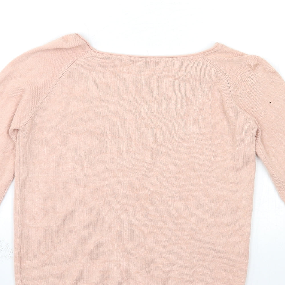 Select Womens Pink  Knit Pullover Jumper Size 8  - Open Sleeve