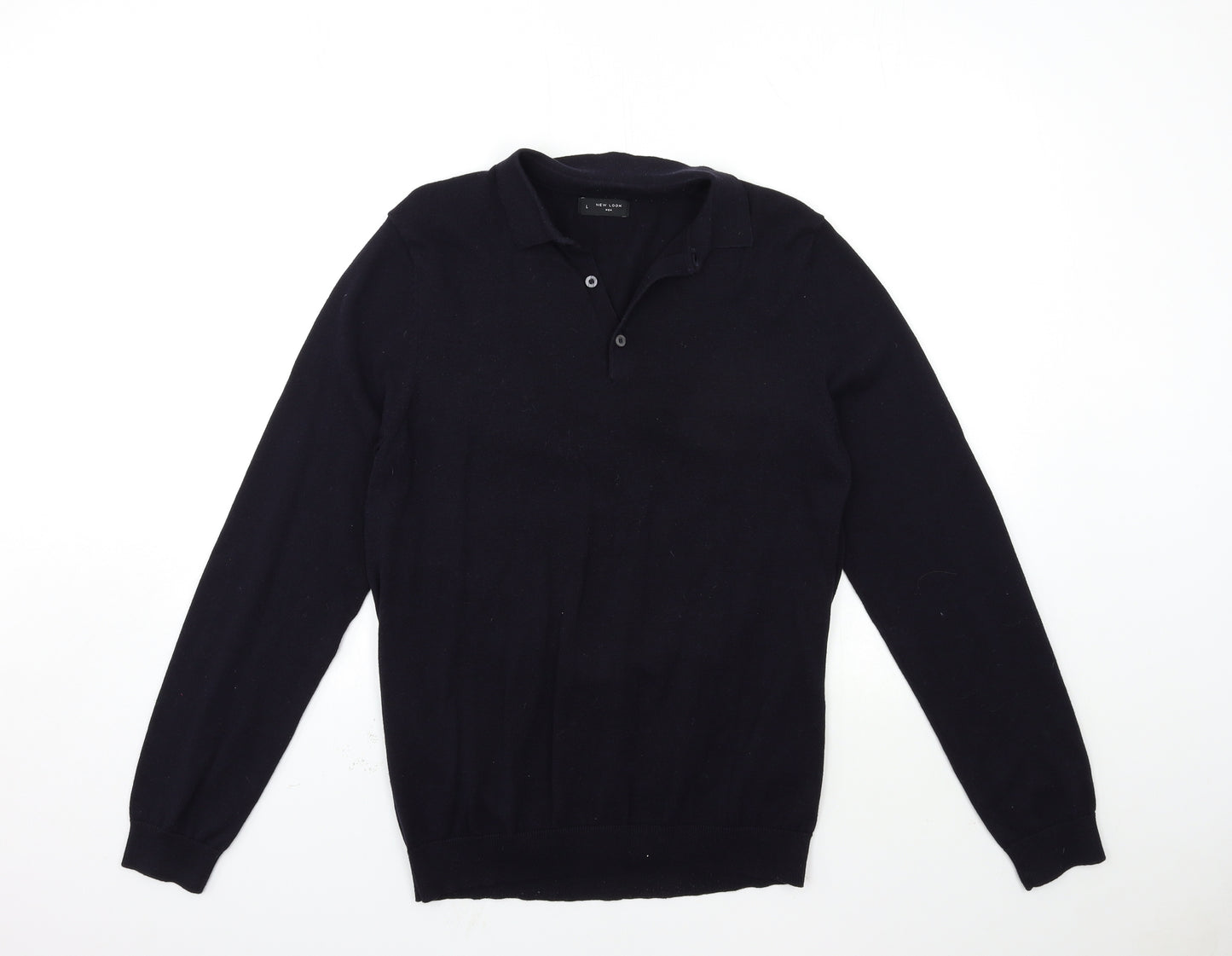 New Look Mens Blue  Knit Pullover Jumper Size L