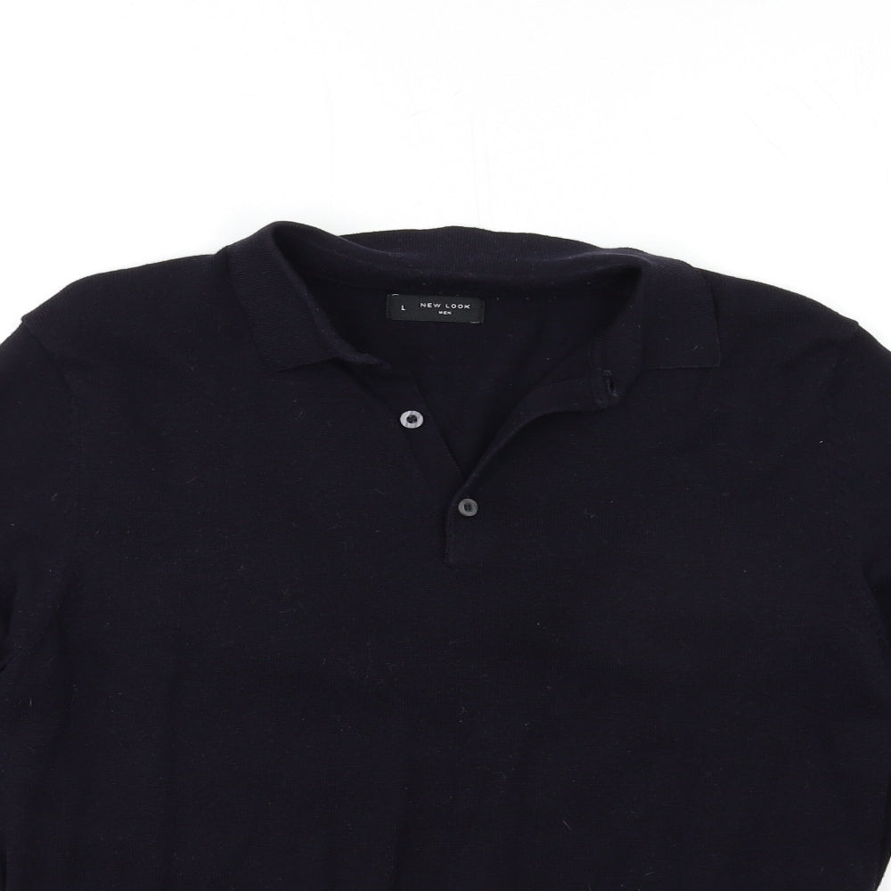 New Look Mens Blue  Knit Pullover Jumper Size L