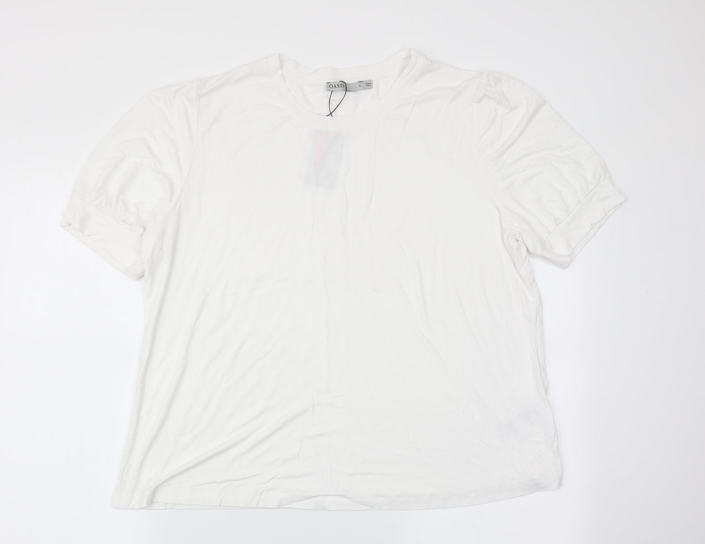 Oasis Womens White   Basic T-Shirt Size XL