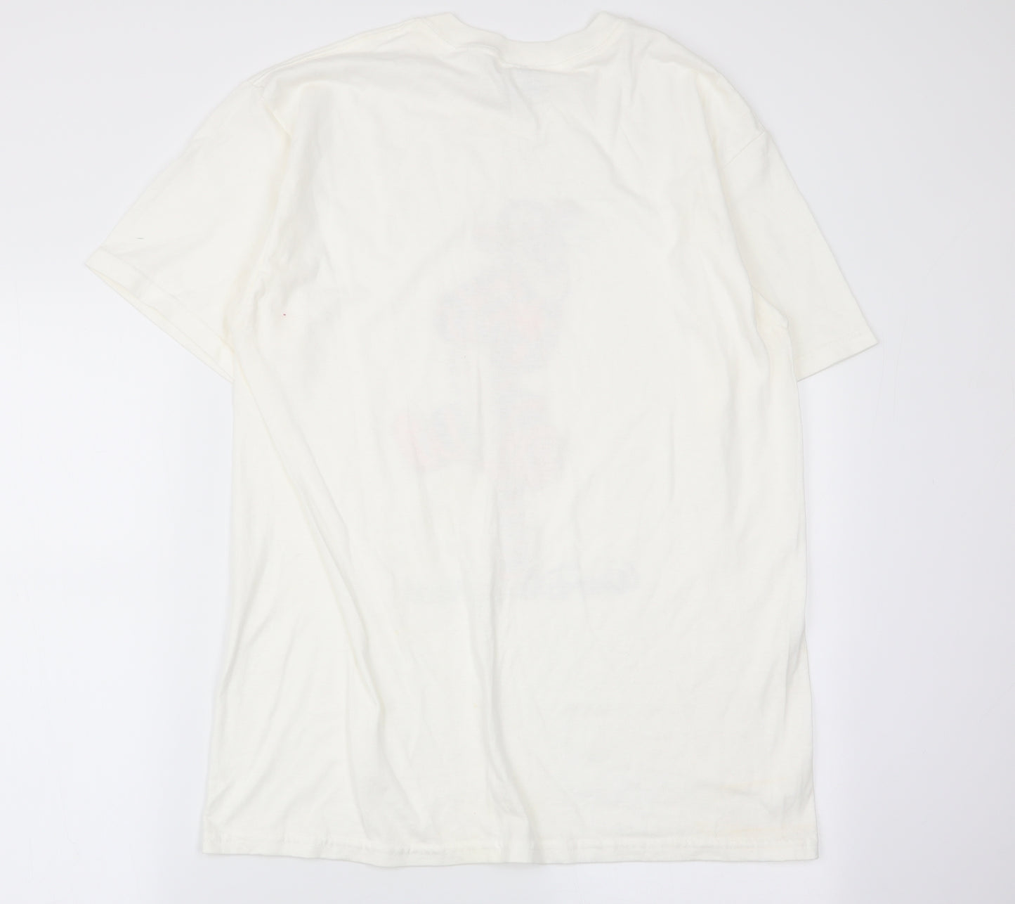 Walt Disney Womens White Animal Print  Basic T-Shirt Size L