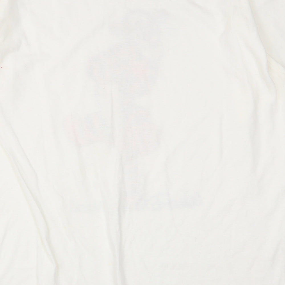 Walt Disney Womens White Animal Print  Basic T-Shirt Size L