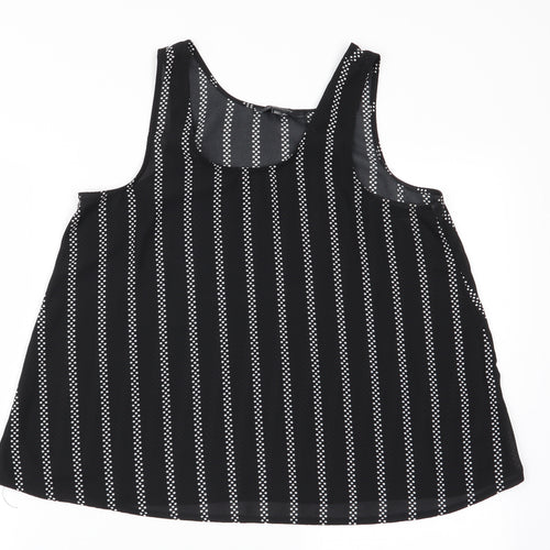 Primark Womens Black Geometric  Basic Blouse Size 10