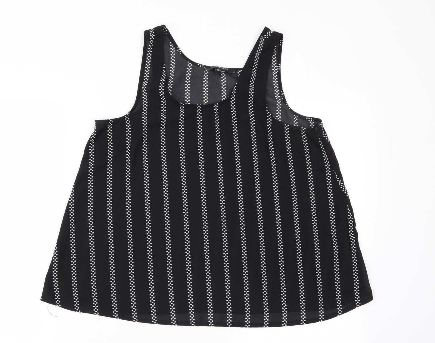 Primark Womens Black Geometric  Basic Blouse Size 10
