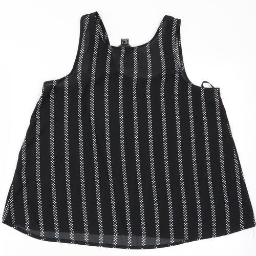 Primark Womens Black Geometric  Basic Blouse Size 10