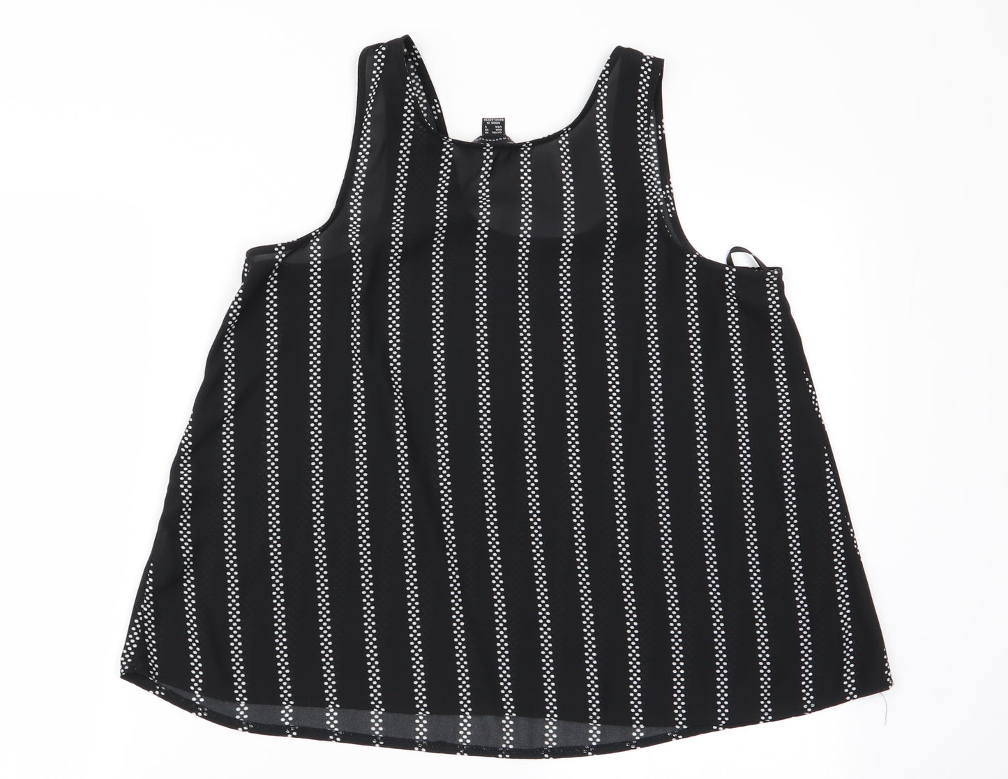 Primark Womens Black Geometric  Basic Blouse Size 10