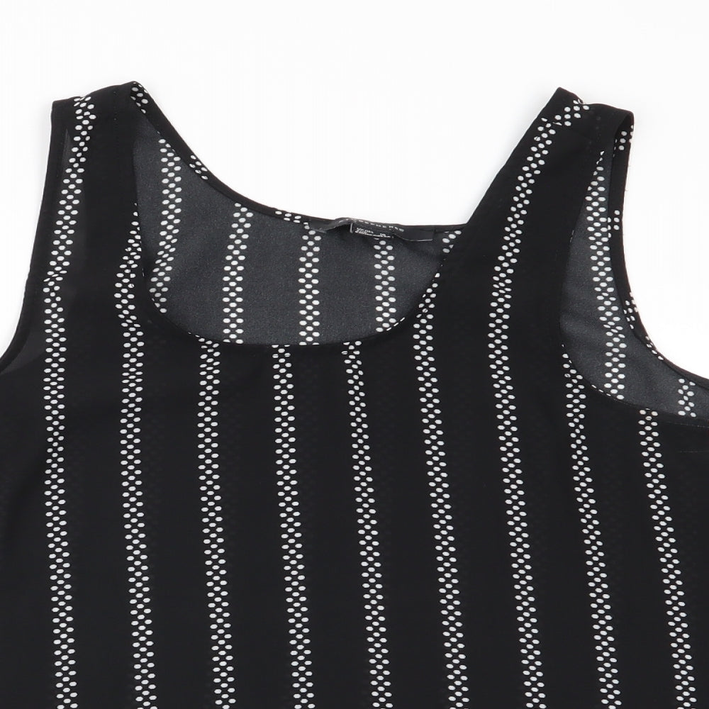 Primark Womens Black Geometric  Basic Blouse Size 10