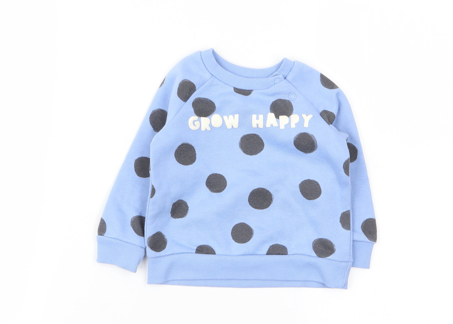 Primark Girls Blue Polka Dot  Pullover Jumper Size 6-9 Months