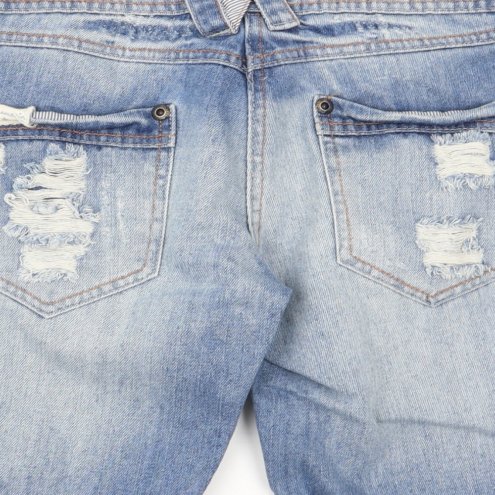 soulcal Womens Blue   Chino Shorts Size 8 - ripped shorts