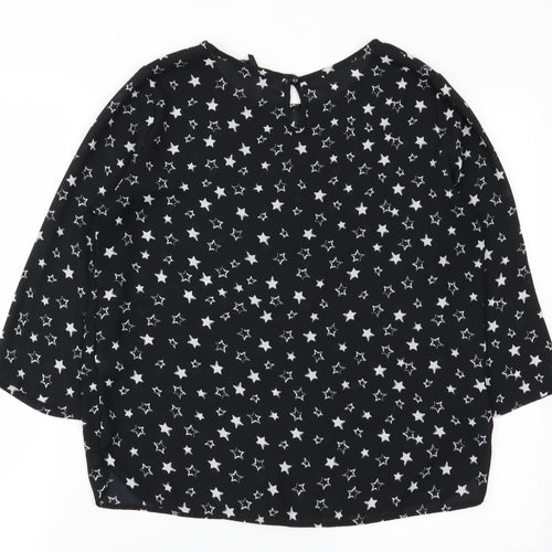 Primark Womens Black Geometric  Basic Blouse Size 10