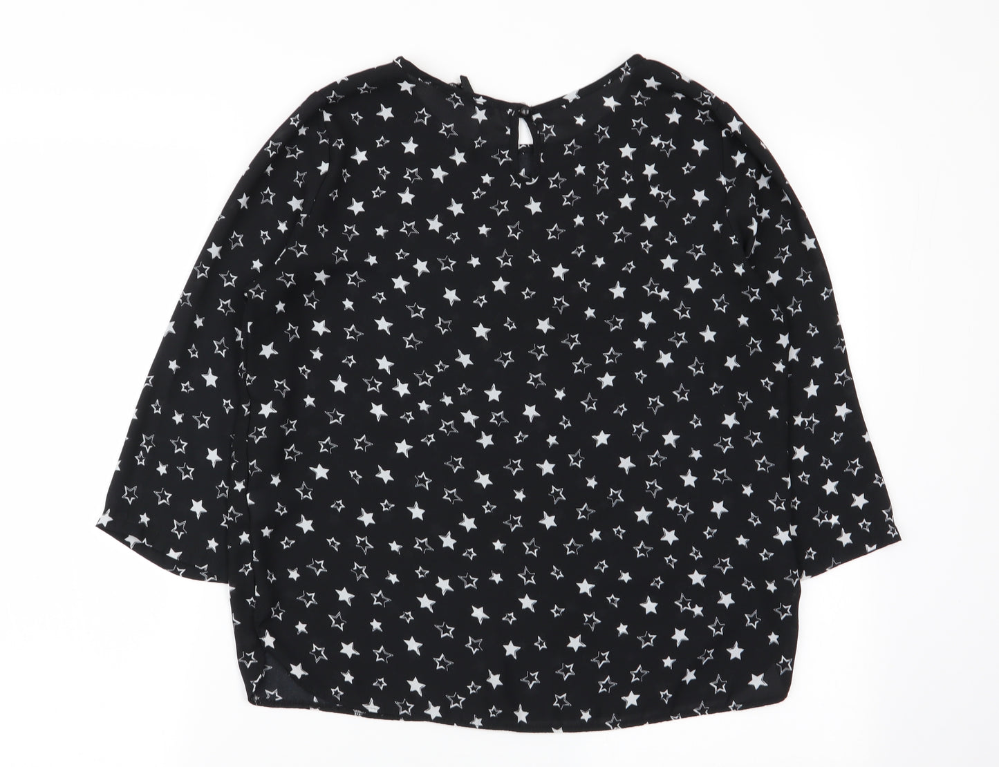 Primark Womens Black Geometric  Basic Blouse Size 10