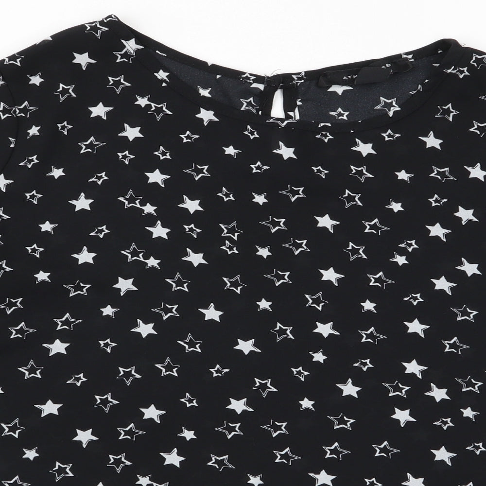 Primark Womens Black Geometric  Basic Blouse Size 10