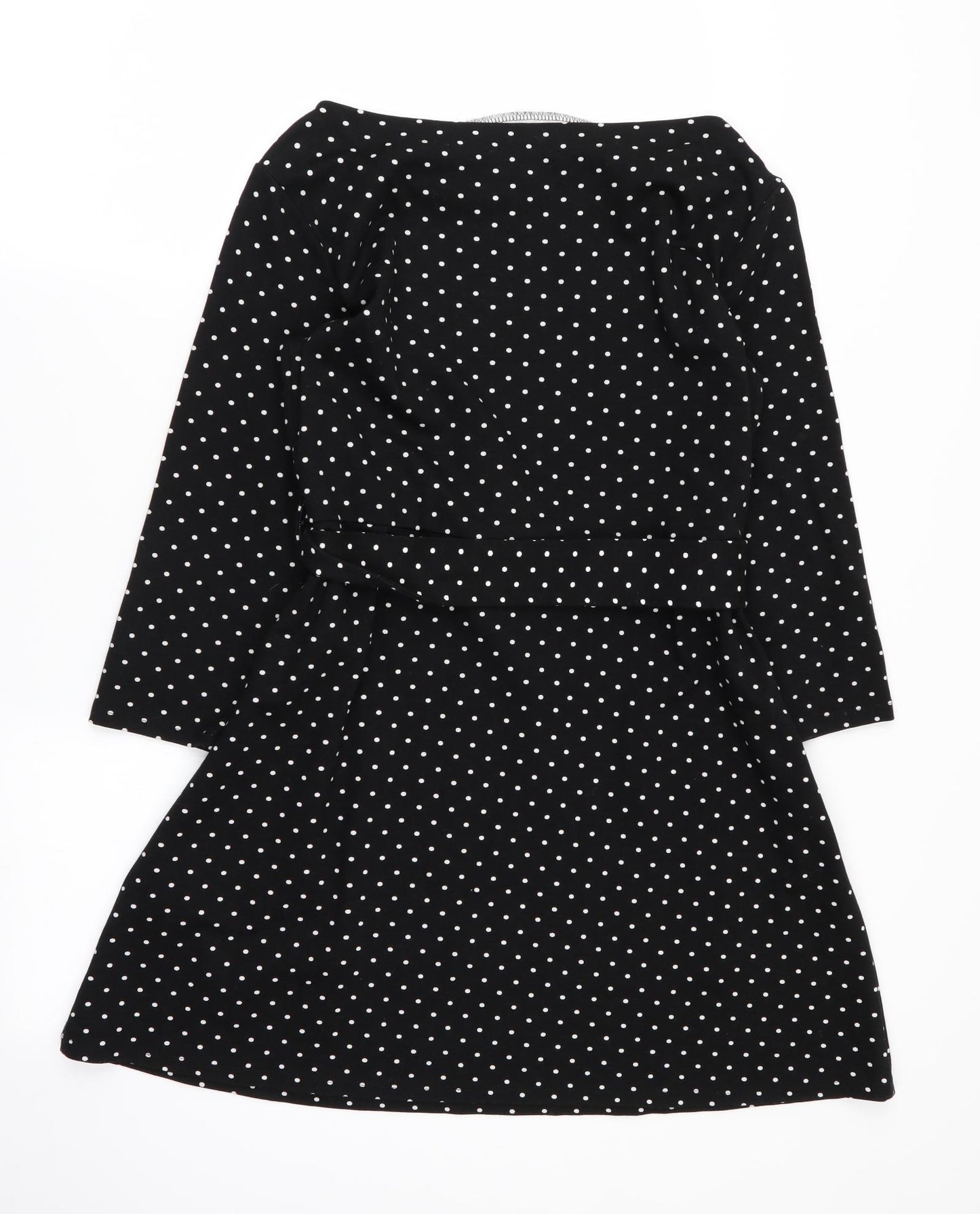 Warehouse Womens Black Polka Dot  Fit & Flare  Size 14