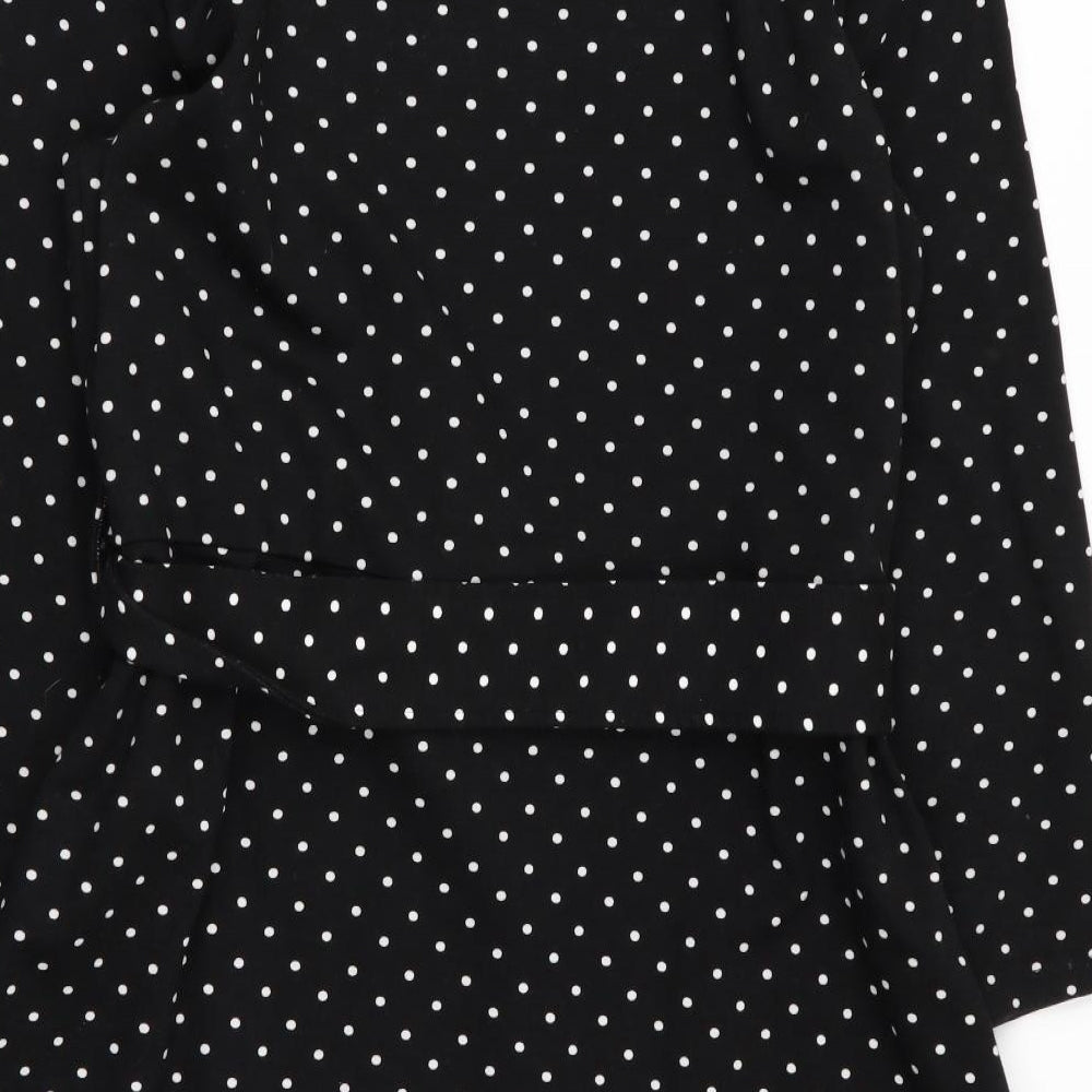 Warehouse Womens Black Polka Dot  Fit & Flare  Size 14