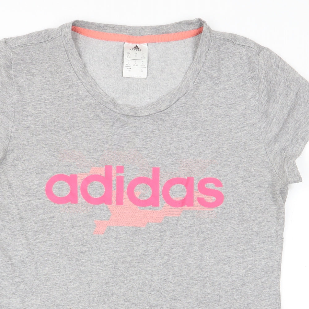adidas Womens Grey   Basic T-Shirt Size 8