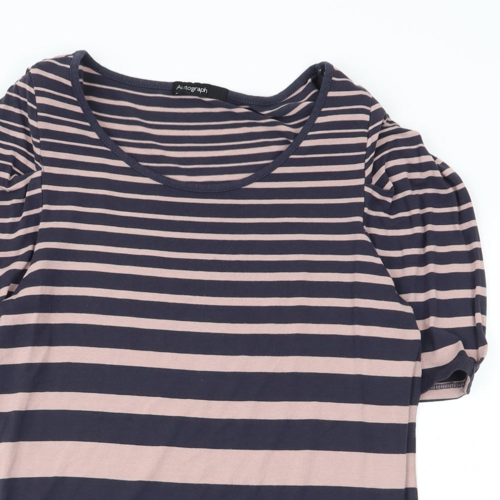 Autograph Womens Multicoloured Striped  Basic T-Shirt Size 12