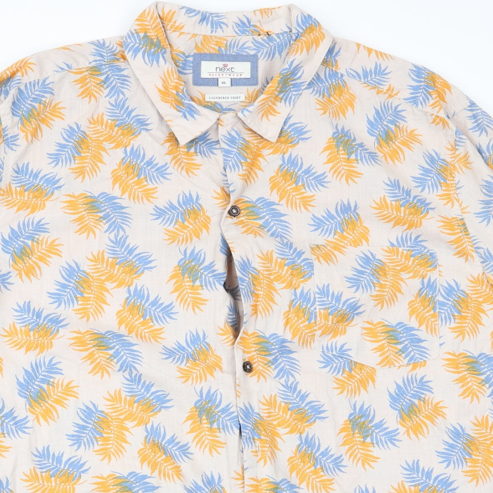 NEXT Mens Multicoloured Floral   Button-Up Size XL