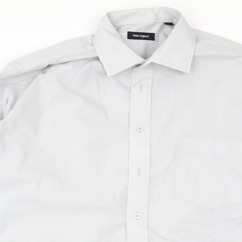 Peter England Mens Grey    Dress Shirt Size 16.5