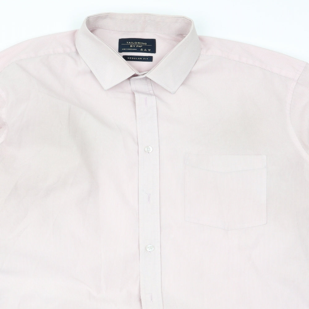 F&F Mens Multicoloured Striped   Dress Shirt Size 16.5