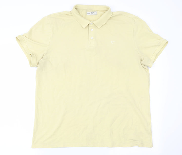 F&F Mens Yellow    Polo Size L