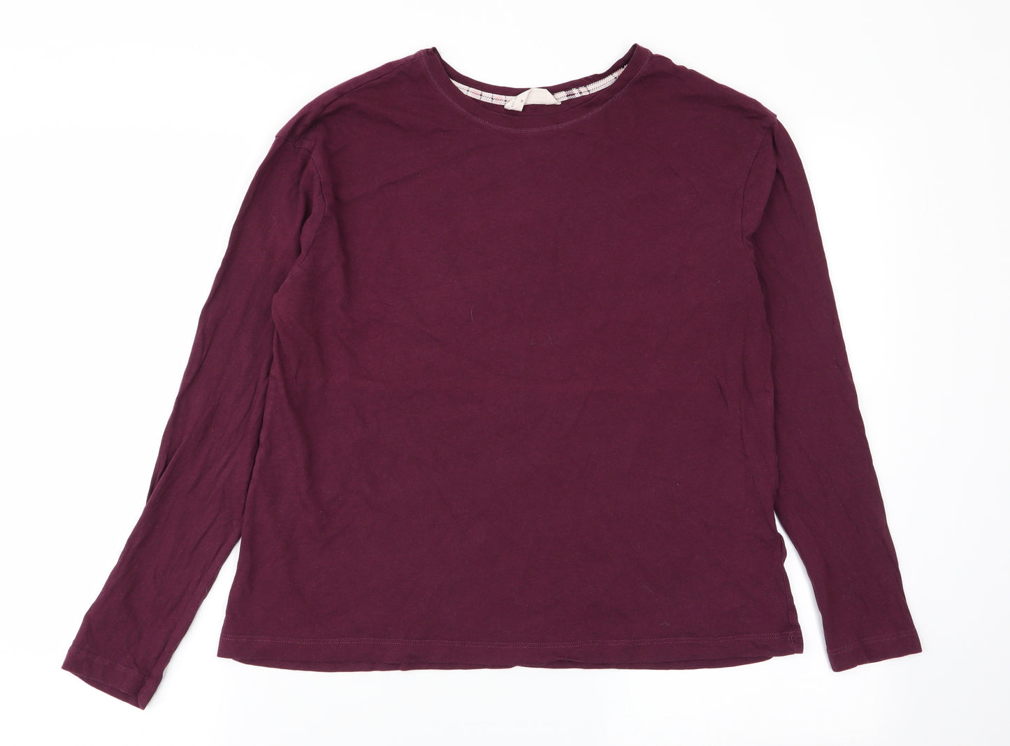 M&S Womens Purple Solid  Top Pyjama Top Size M