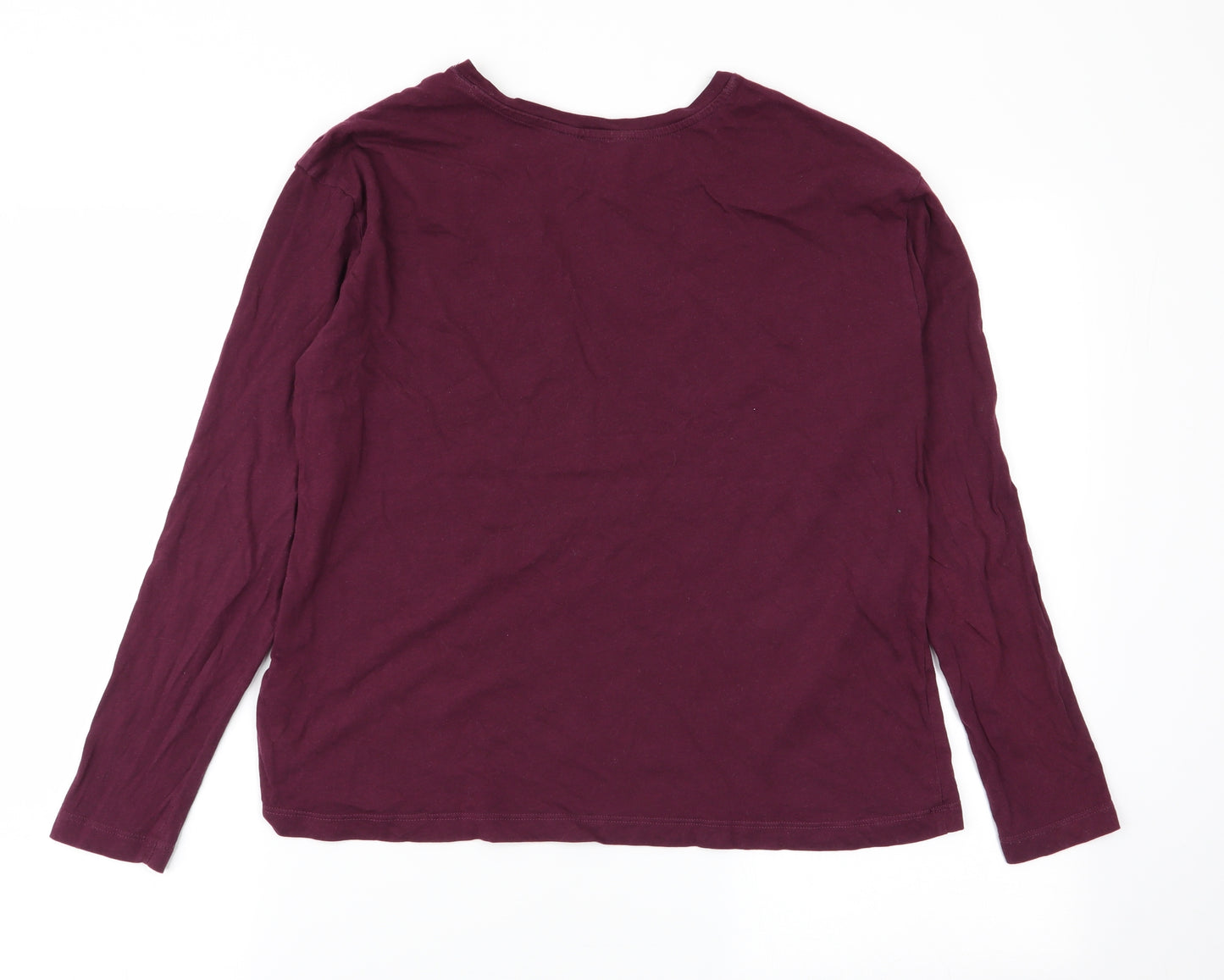 M&S Womens Purple Solid  Top Pyjama Top Size M