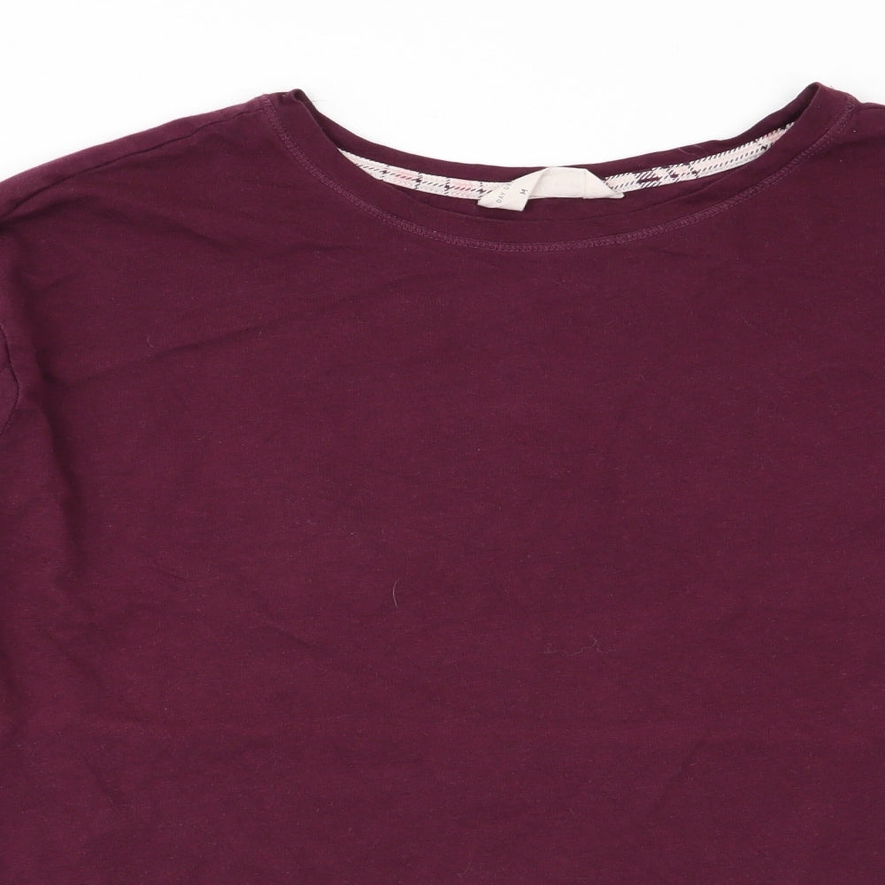 M&S Womens Purple Solid  Top Pyjama Top Size M
