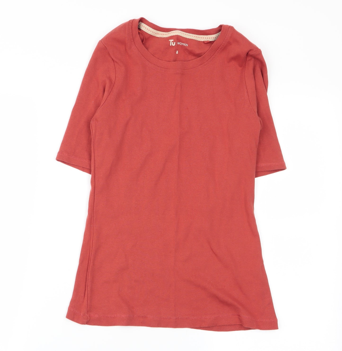 TU Womens Brown   Basic T-Shirt Size 8