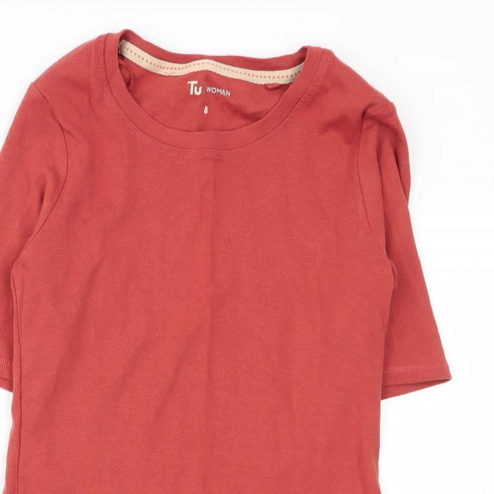 TU Womens Brown   Basic T-Shirt Size 8