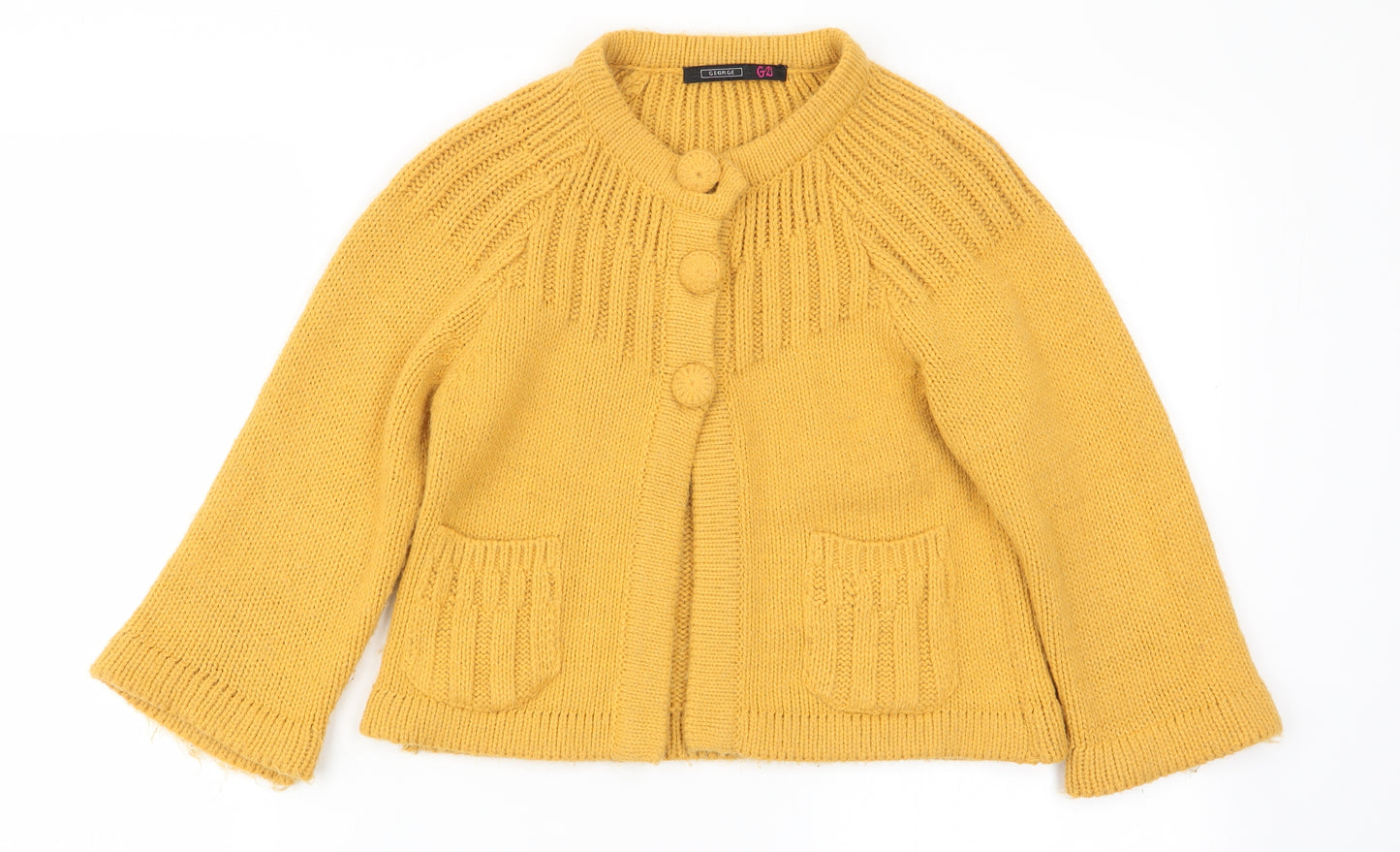 Asda George Womens Yellow   Cardigan Jumper Size 8