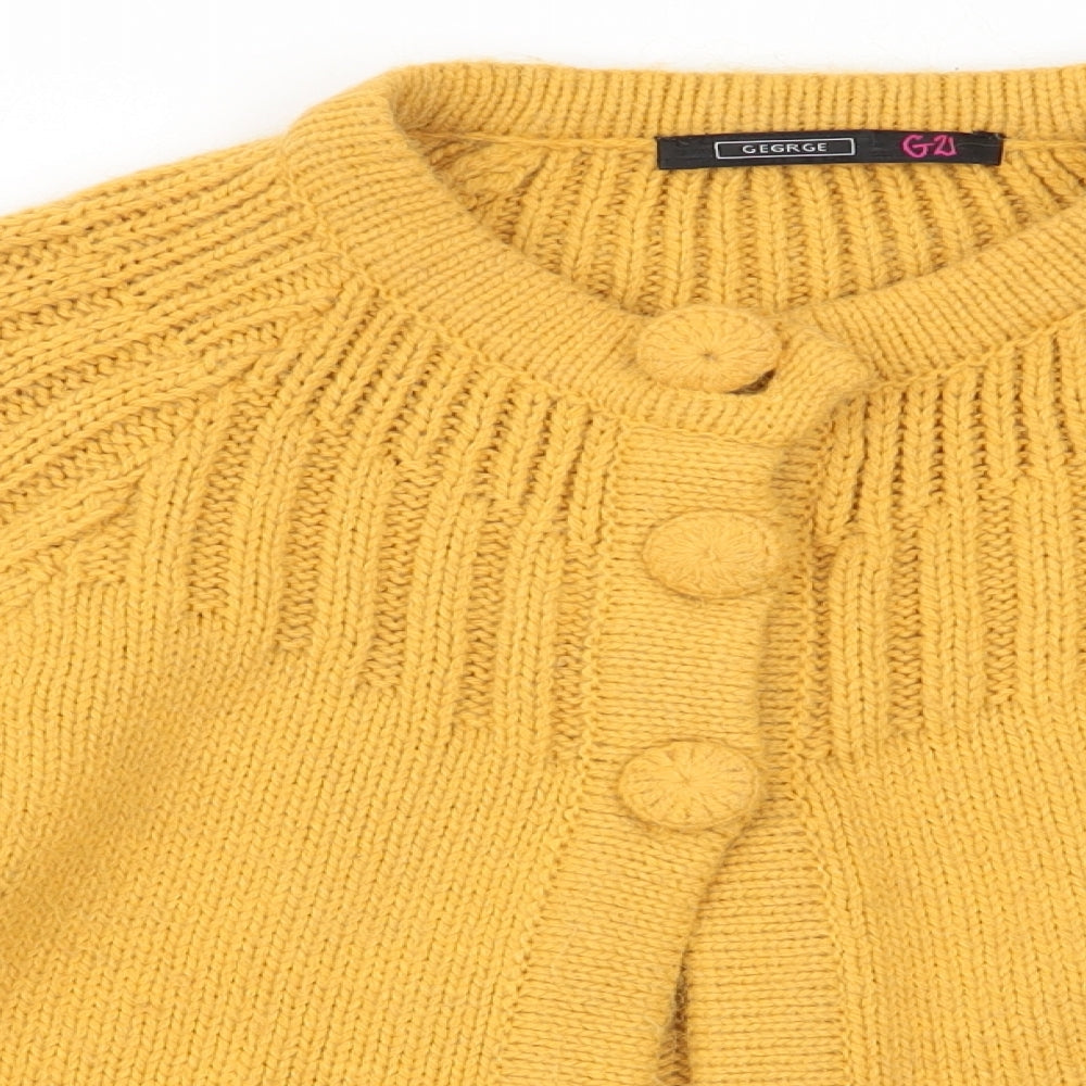 Asda George Womens Yellow   Cardigan Jumper Size 8