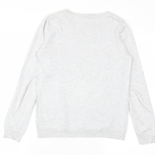 RJR.John Rocha Womens Grey Floral  Pullover Jumper Size 8