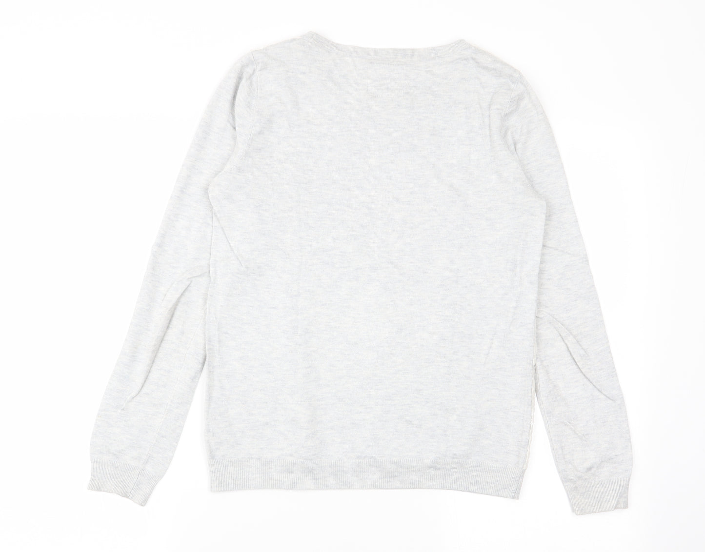 RJR.John Rocha Womens Grey Floral  Pullover Jumper Size 8