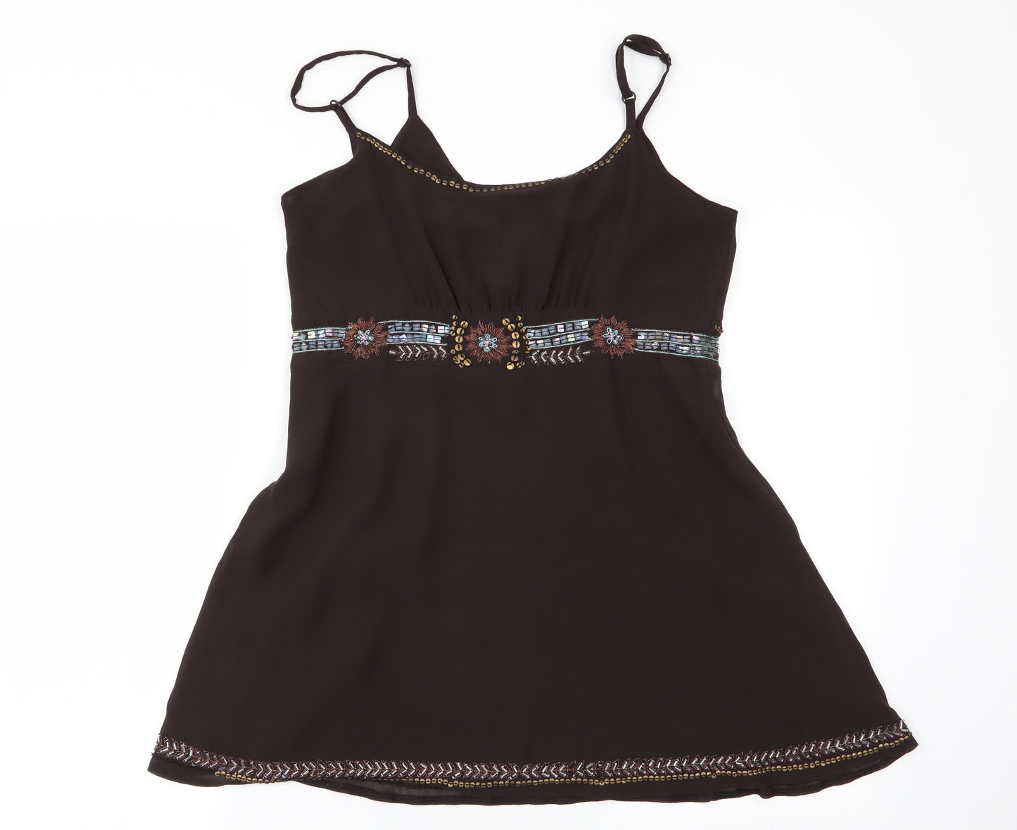 LIMITED COLLECTION Womens Brown Geometric  Camisole Blouse Size 12