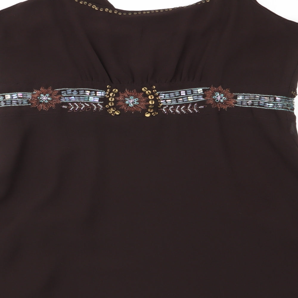 LIMITED COLLECTION Womens Brown Geometric  Camisole Blouse Size 12
